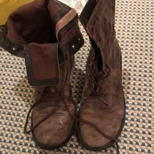 Mia Shoes - Distressed Combat Boots Mia Shoes - Distressed Combat Boots